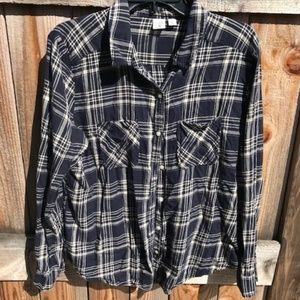 Nordstrom BP Navy&cream Plaid Shirt, button down,